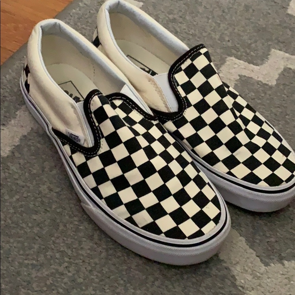 Checkered Slip On Vans